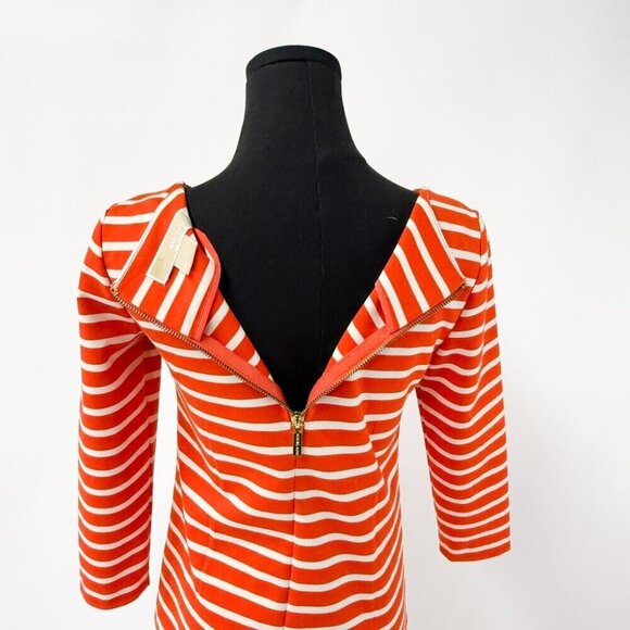Michael Kors Orange striped shirt with back zip - Picture 3 of 9